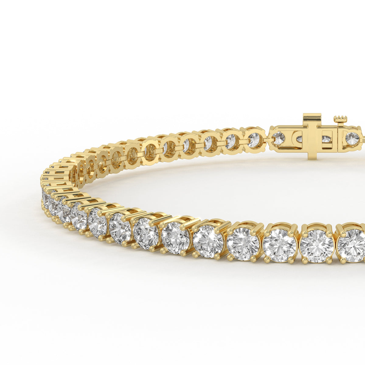 5 Carat Round Cut Tennis Bracelet for Women in 14K Yellow Gold