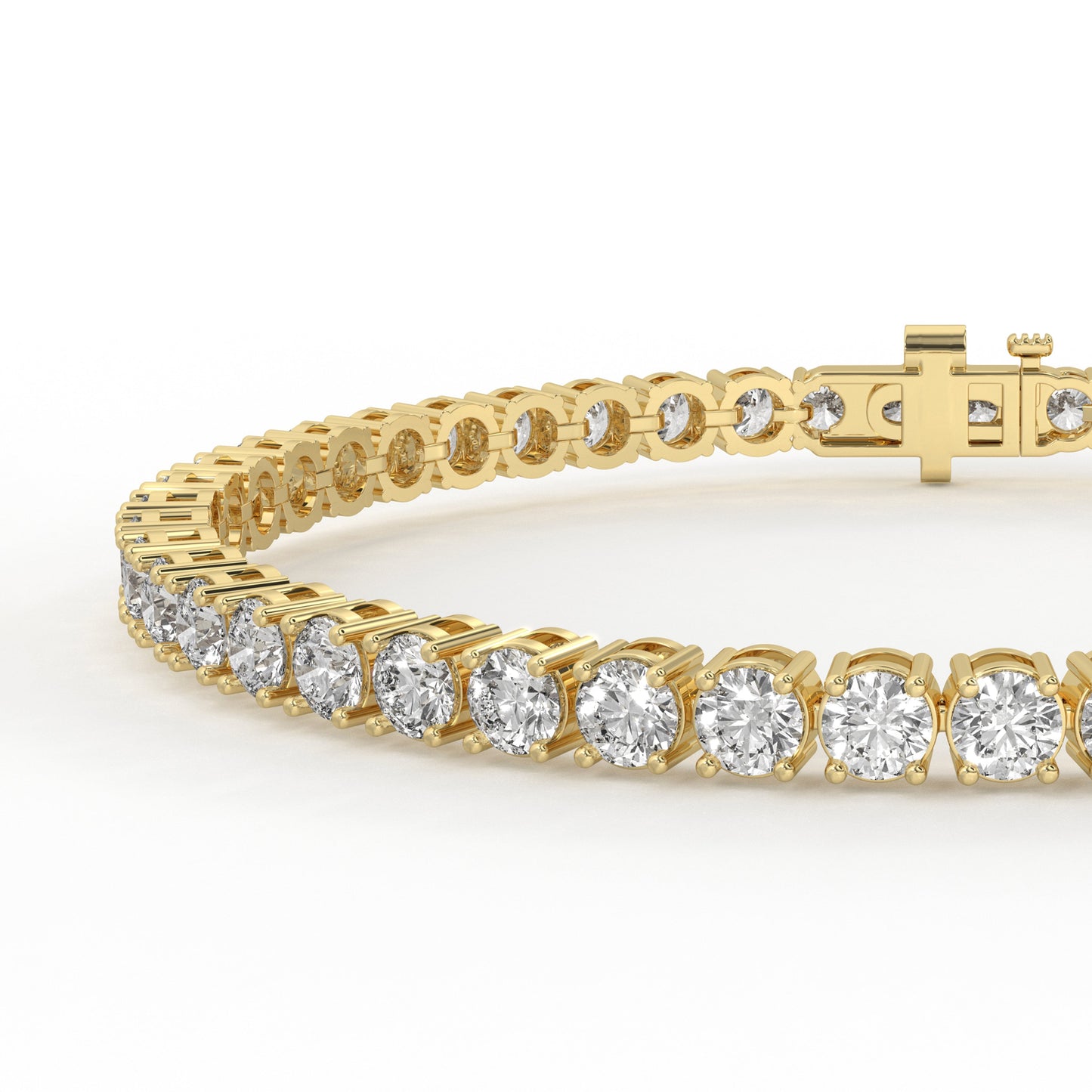 7 ctw Round Lab Grown Diamonds Tennis Bracelet in 14K Yellow Gold