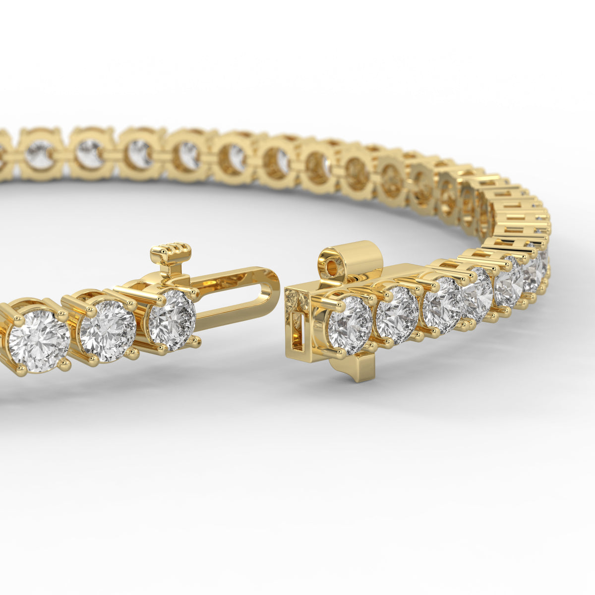 7 ctw Round Lab Grown Diamonds Tennis Bracelet in 14K Yellow Gold