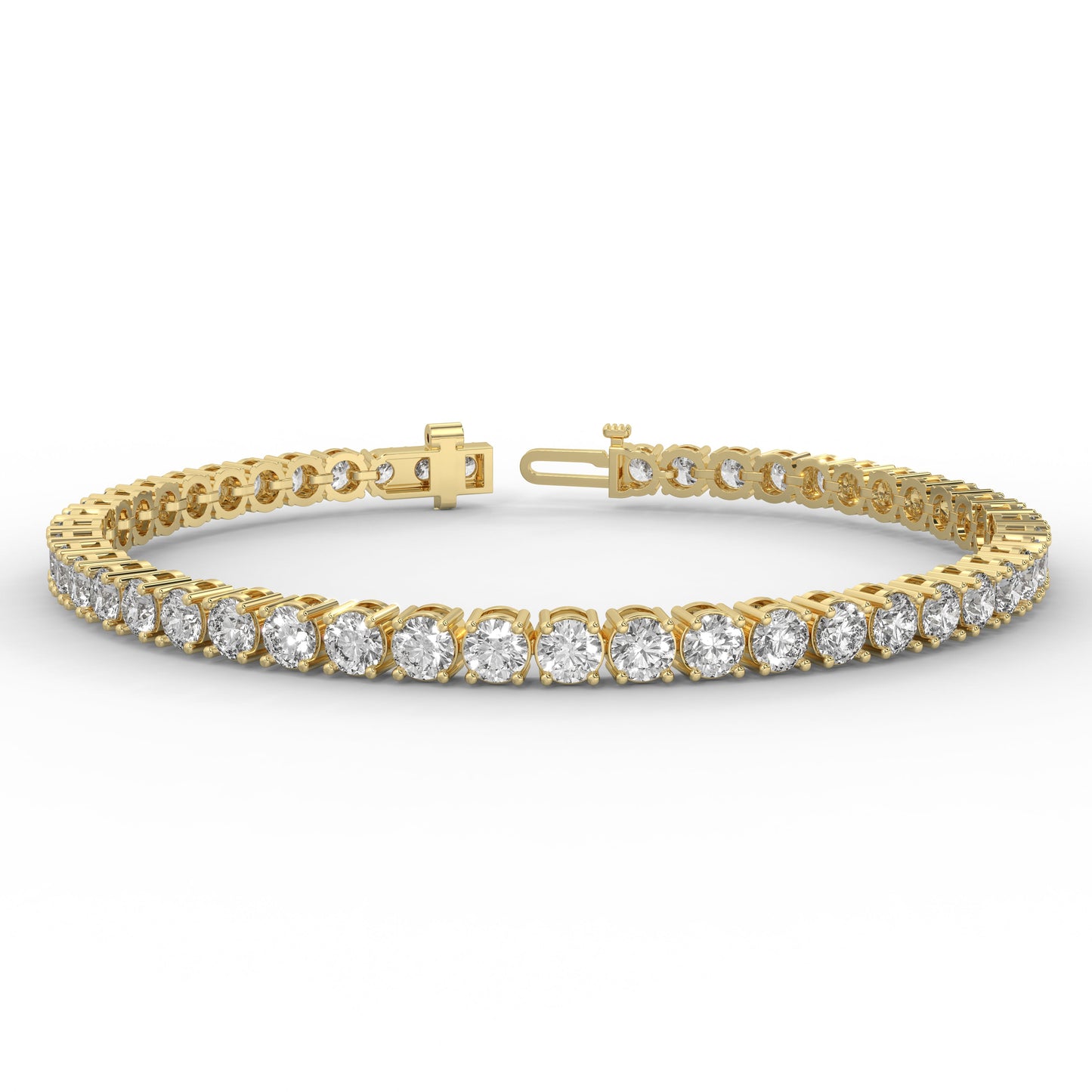 7 ctw Round Lab Grown Diamonds Tennis Bracelet in 14K Yellow Gold