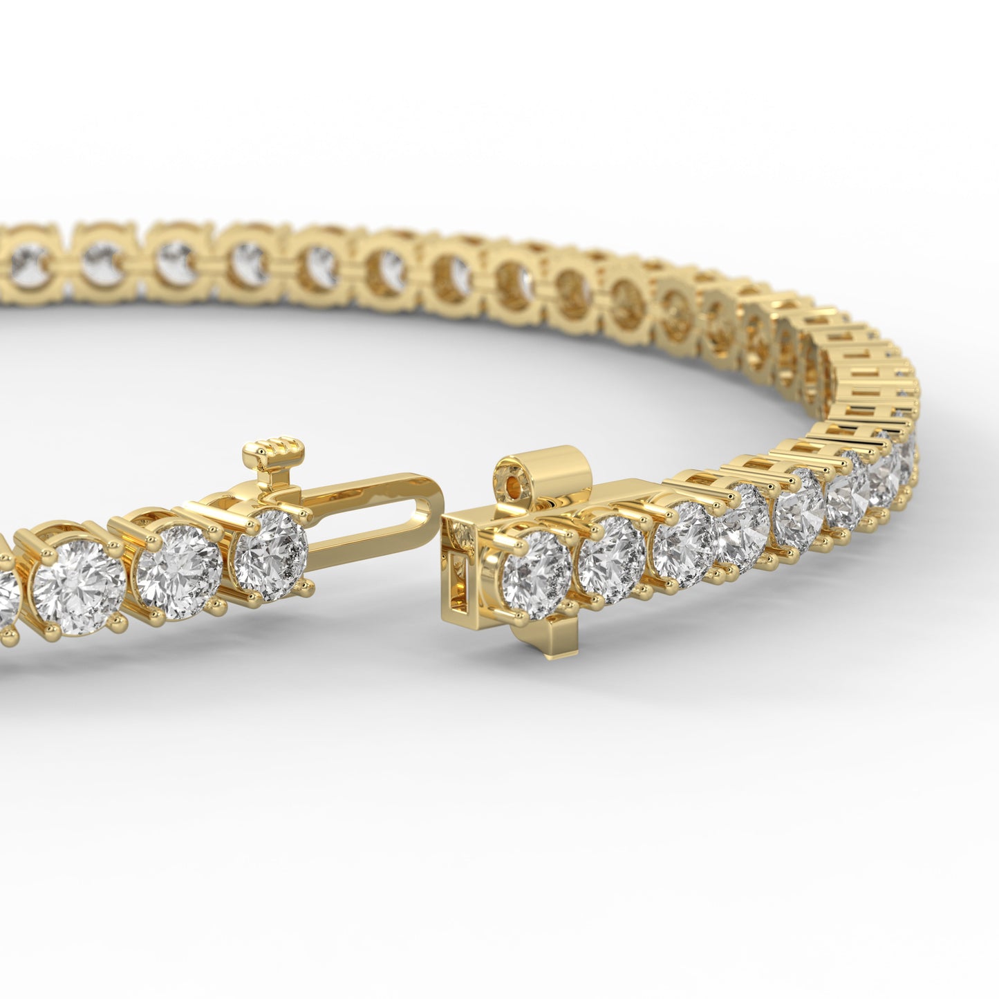 5 Carat Round Cut Tennis Bracelet for Women in 14K Yellow Gold