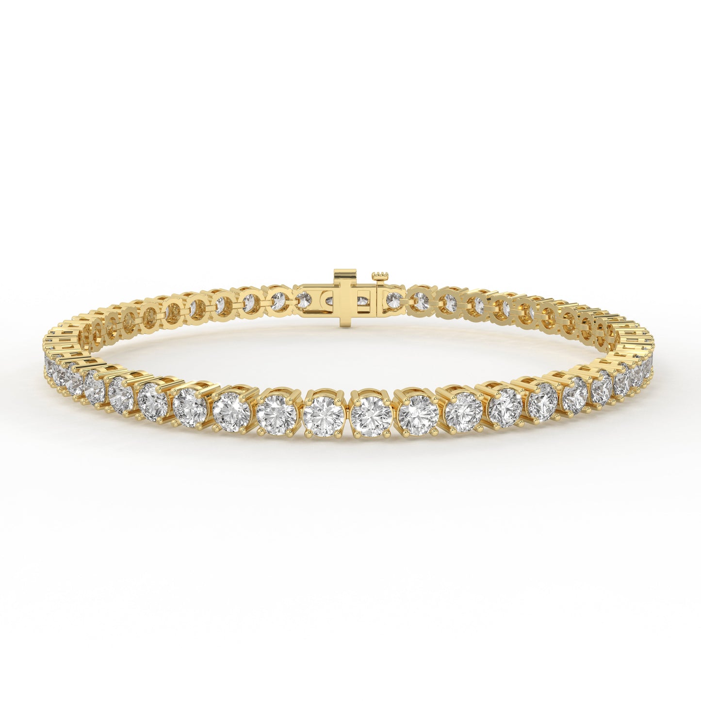 7 ctw Round Lab Grown Diamonds Tennis Bracelet in 14K Yellow Gold