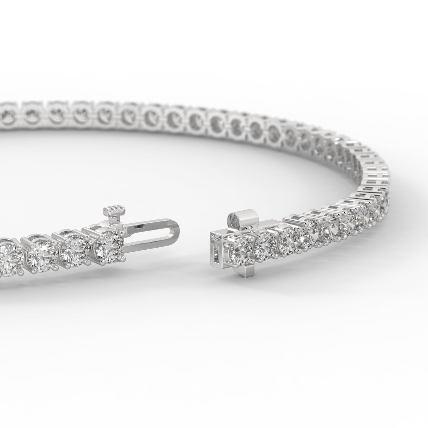 3 ctw Lab Grown Diamond Tennis Bracelet in 14K White Gold