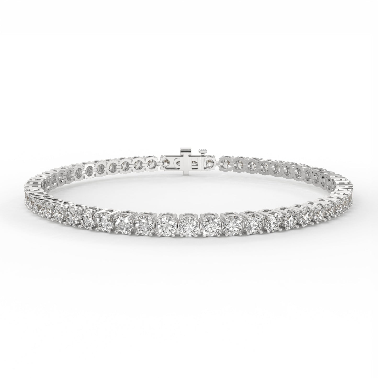 5 ctw Round Cut Lab Grown Tennis Bracelet in 14K White Gold