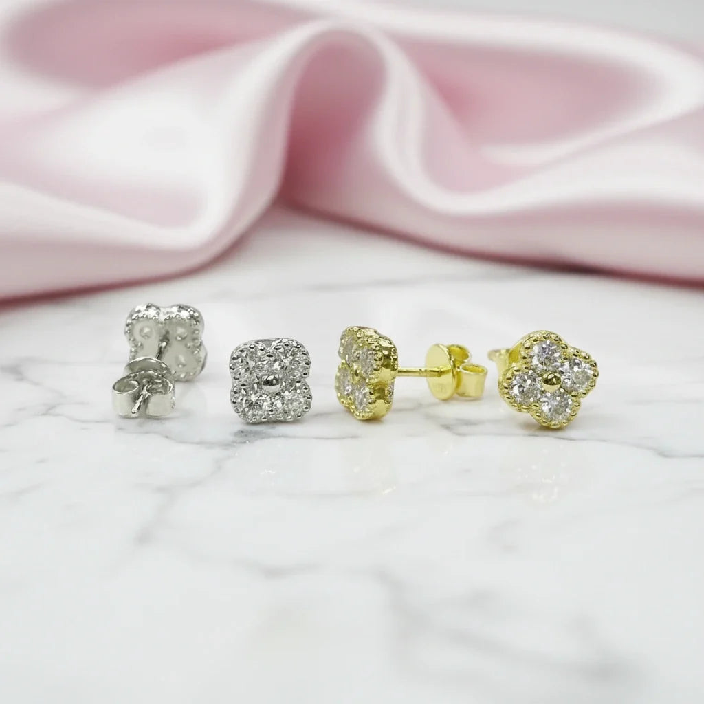 Four Clover Leaf Diamond Option Jewelry Set
