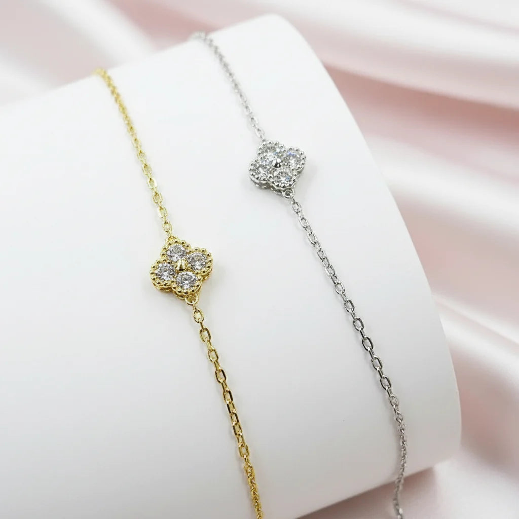 Four Clover Leaf Diamond Option Jewelry Set