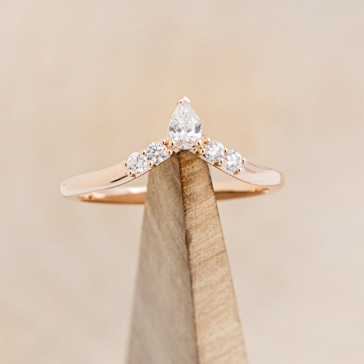 "Octavia" - Elongated Hexagon Cut Moissanite Engagement Ring With Diamond Accents