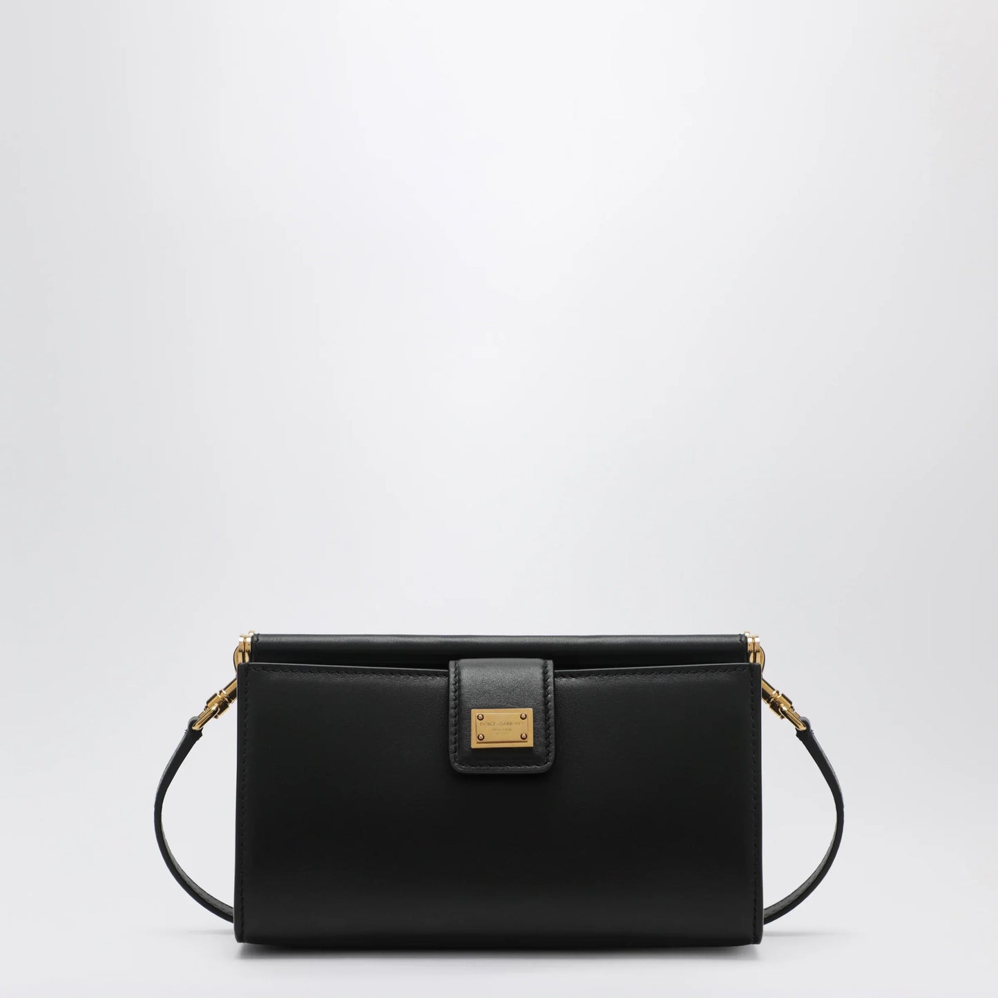 Dolce&Gabbana - Plongé calfskin leather phone bag in black