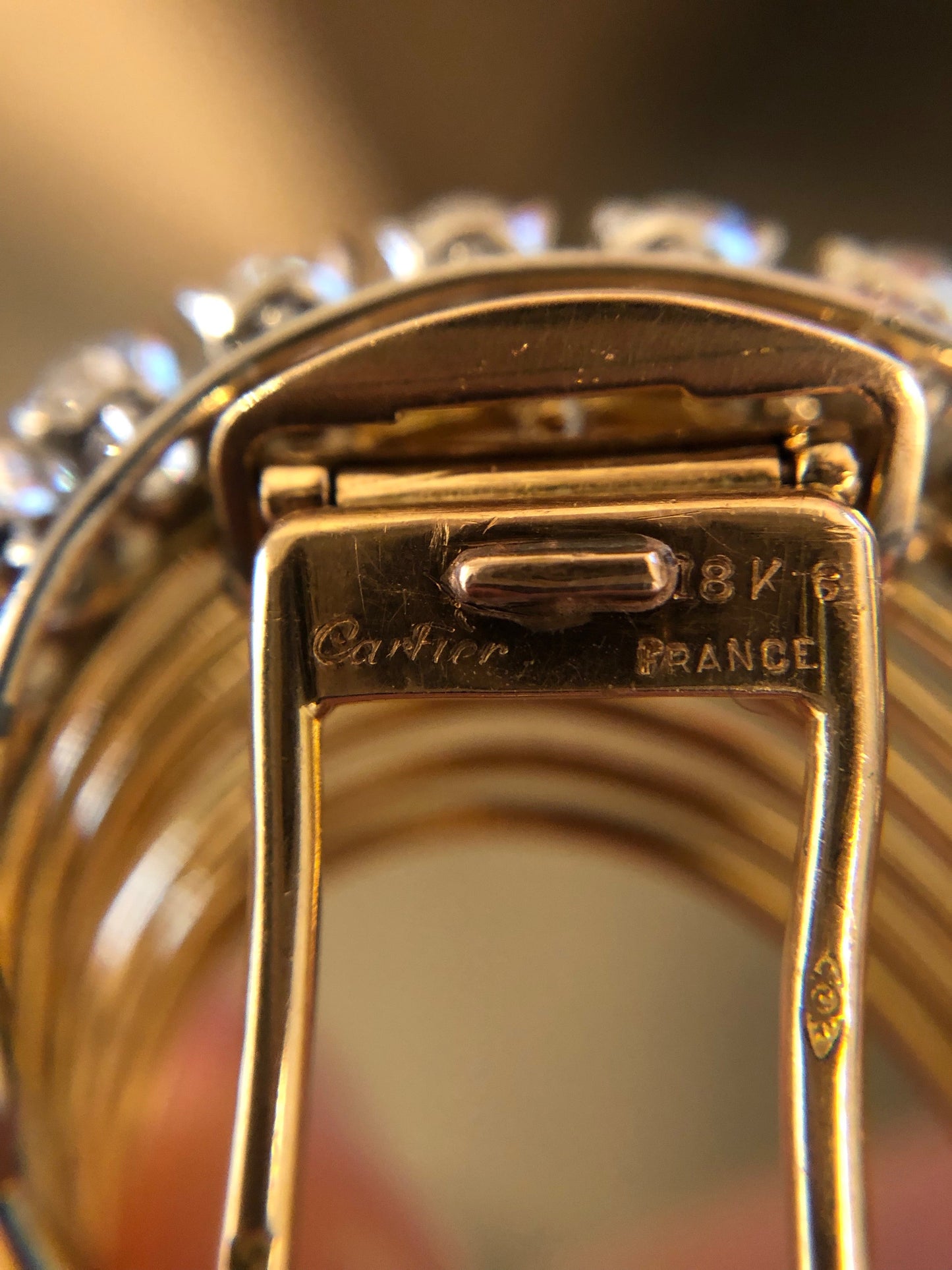 Cartier Paris Gold and Diamond Swirl Brooch
