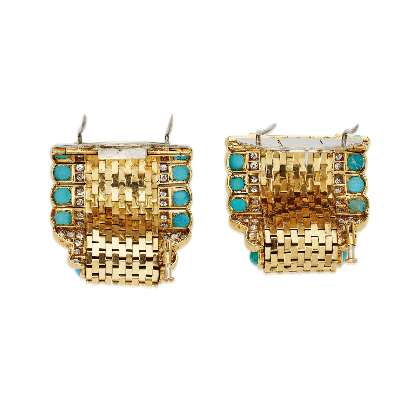 Van Cleef & Arpels Paris Pair of "Ludo Briquette" Brooches