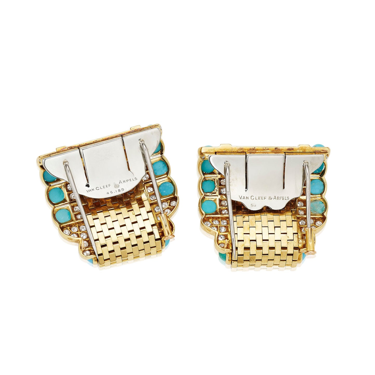 Van Cleef & Arpels Paris Pair of "Ludo Briquette" Brooches