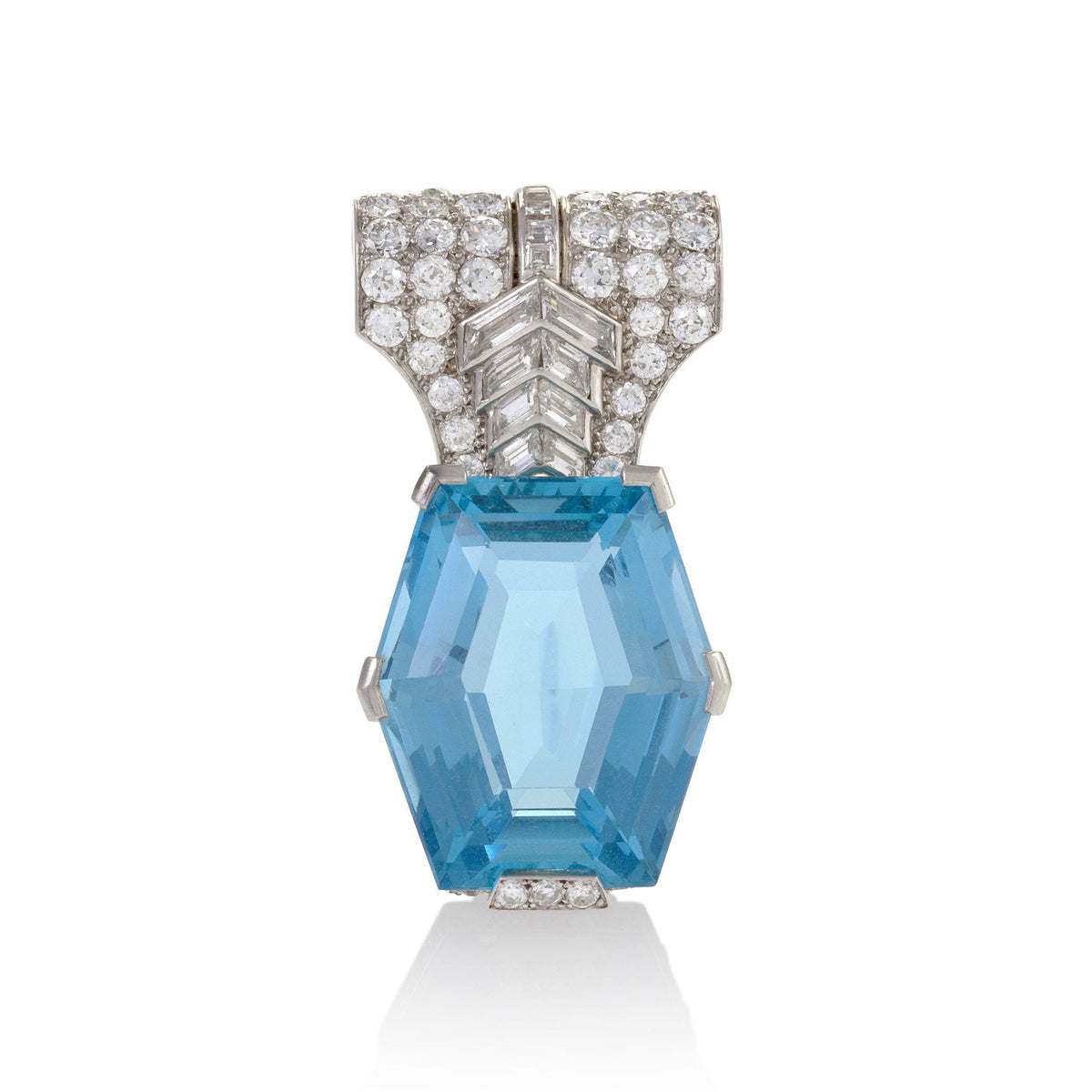 Cartier Paris Art Deco Aquamarine Brooch