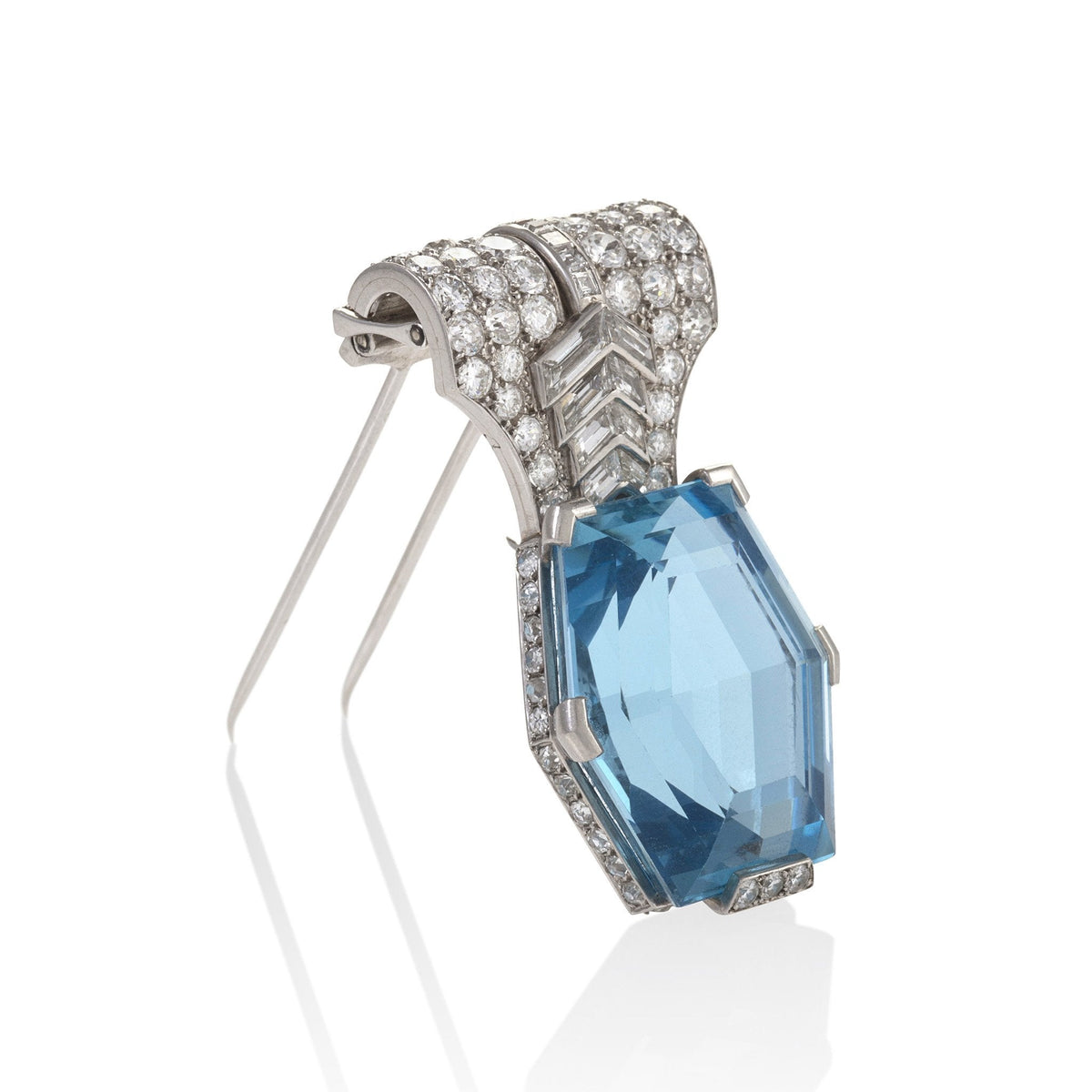 Cartier Paris Art Deco Aquamarine Brooch