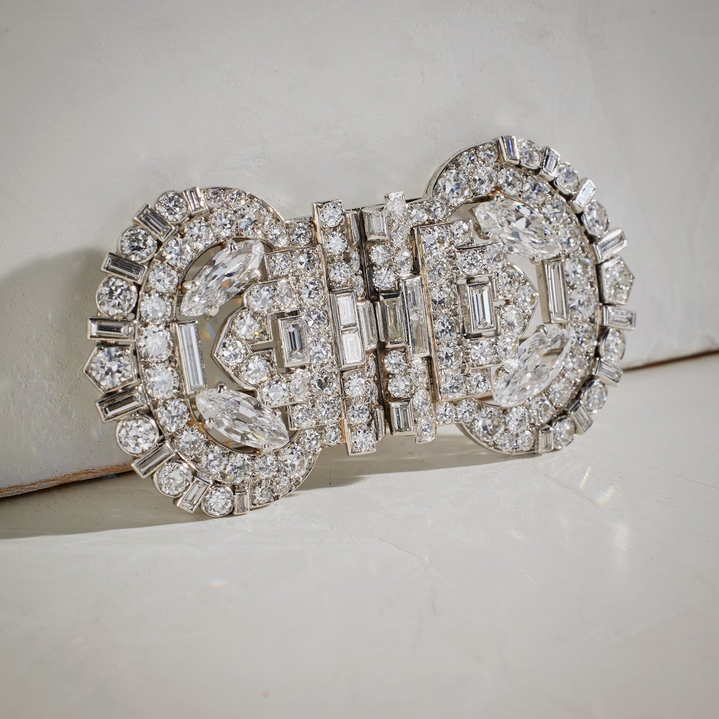 Cartier London Indian-Inspired Diamond Double Clip Brooch