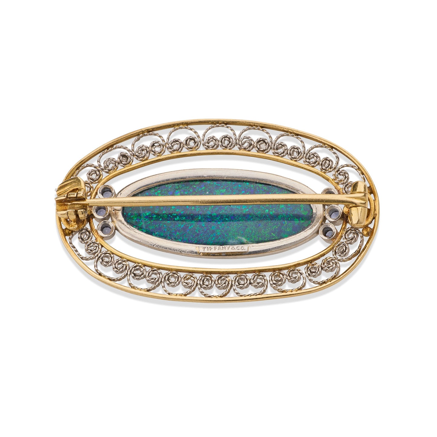 Louis Comfort Tiffany for Tiffany & Co. Black Opal Brooch