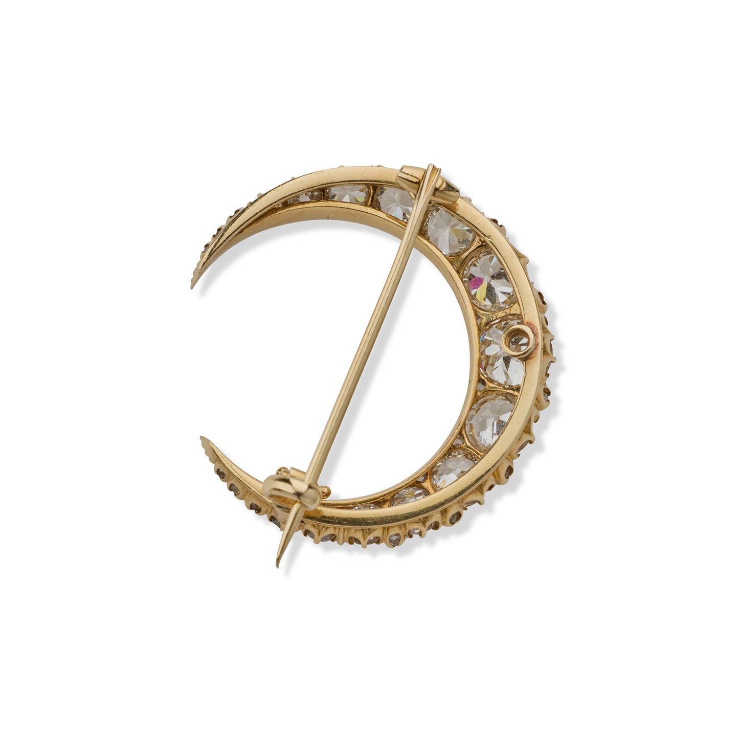 Antique Diamond Crescent Brooch