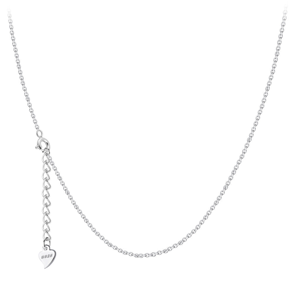 Gnoce  Silver Cable Necklace Platinum-plated Silver Blend