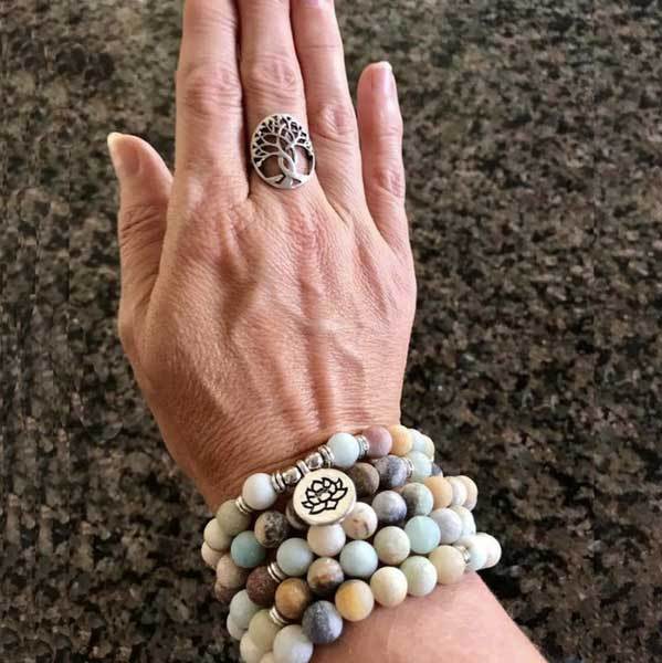 Buddhist Amazonite Mala Bracelet & Necklace