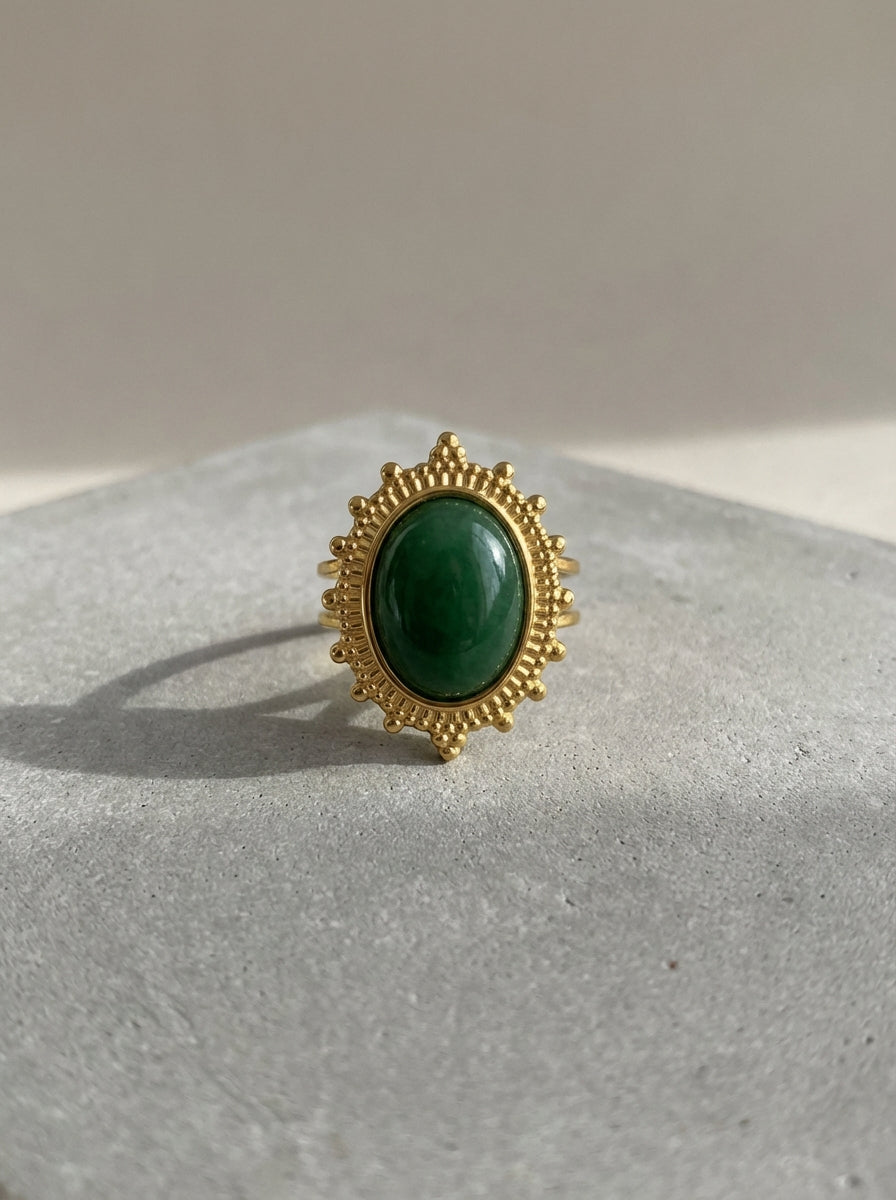 Bague Mon Soleil | Pierre Naturelle Ovale Ajustable – Univers Végétal