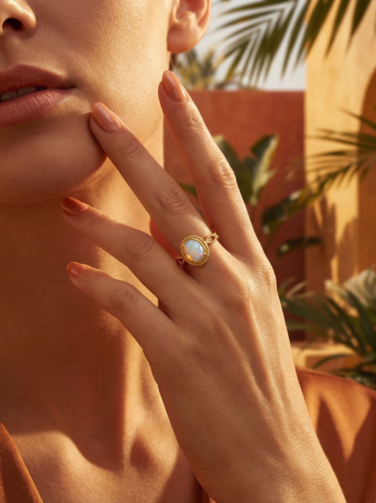 Bague Saint Germain | Pierre Naturelle Torsadée Plaquée Or – Univers Parisienne Chic