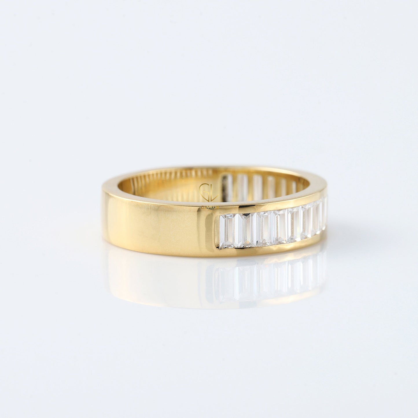 Baguette Cut Lab Grown Diamond Half Eternity Band
