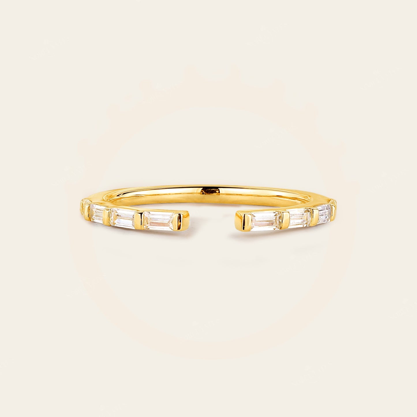 Baguette Lab Diamond Open Wedding Band