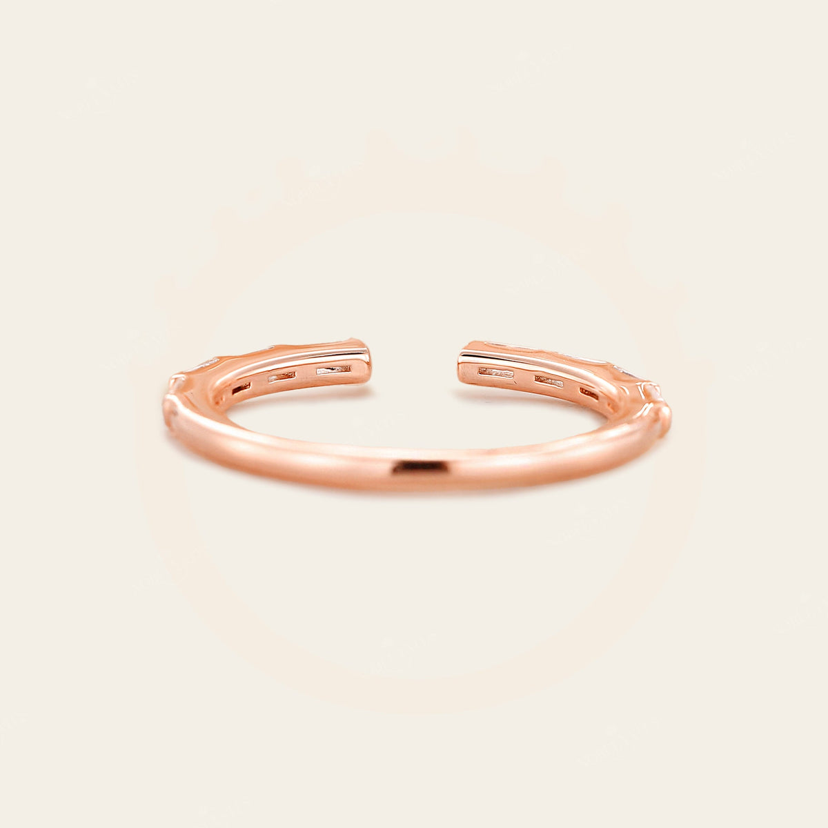 Baguette Lab Diamond Open Wedding Band