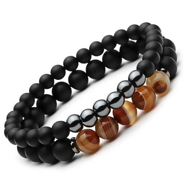Agate Hematite Bracelets  - Balancing & Protection