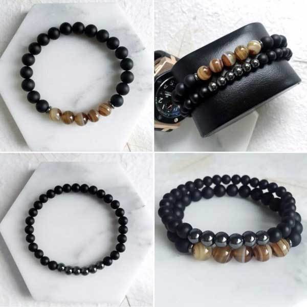 Agate Hematite Bracelets  - Balancing & Protection