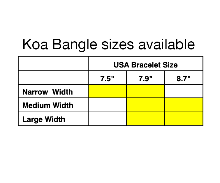 Koa Bangle - Wide width 8.7"