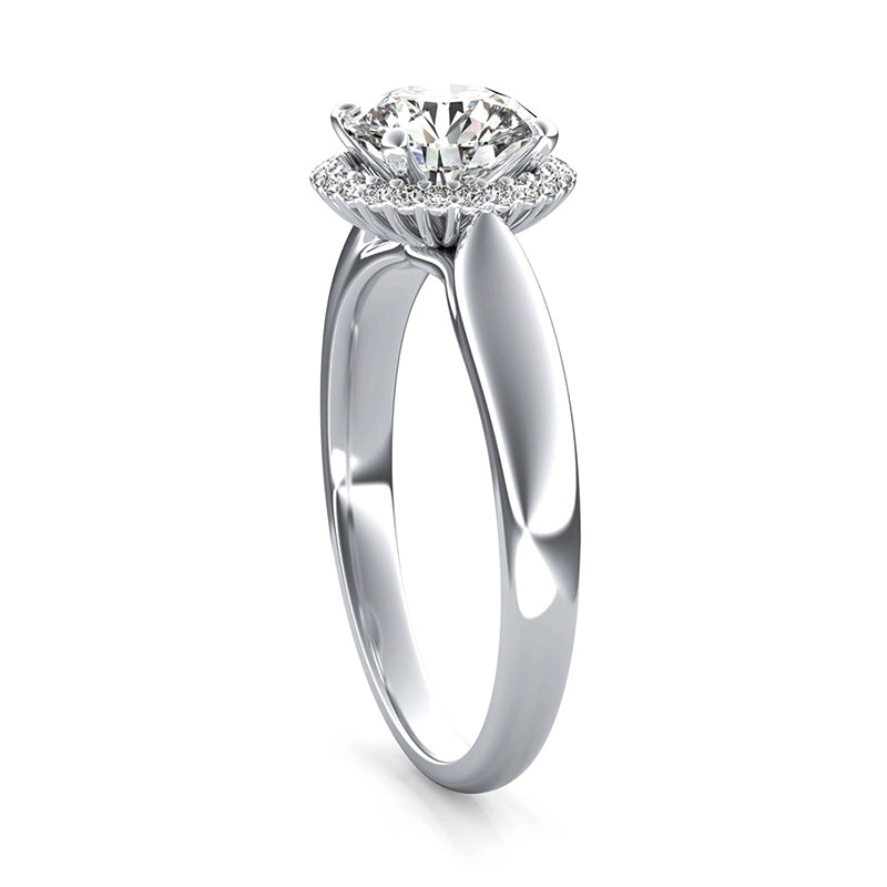 Basket Halo Moissanite Cathedral Engagement Ring