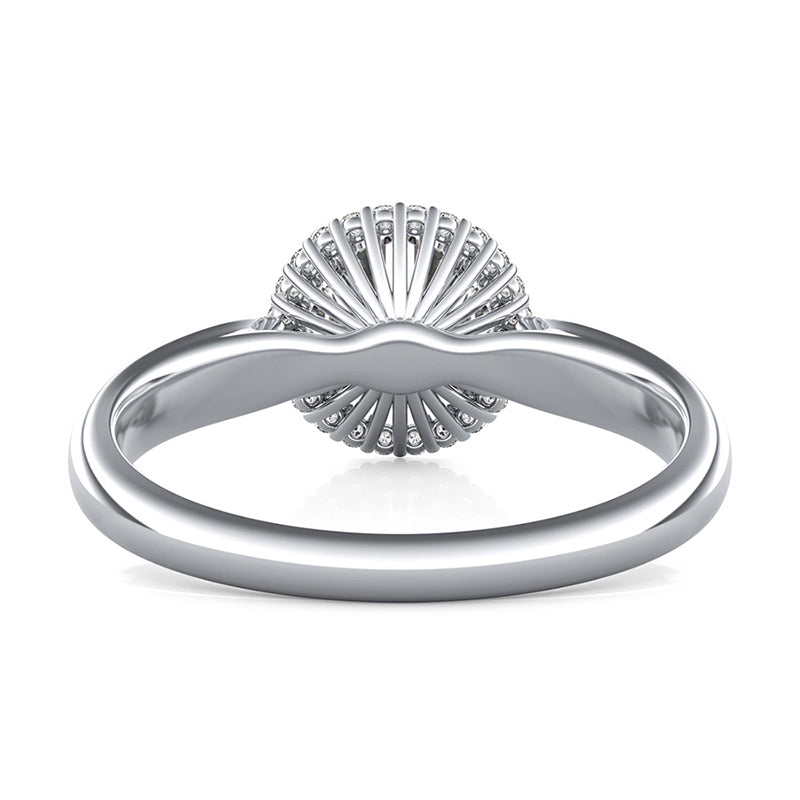 Basket Halo Moissanite Cathedral Engagement Ring