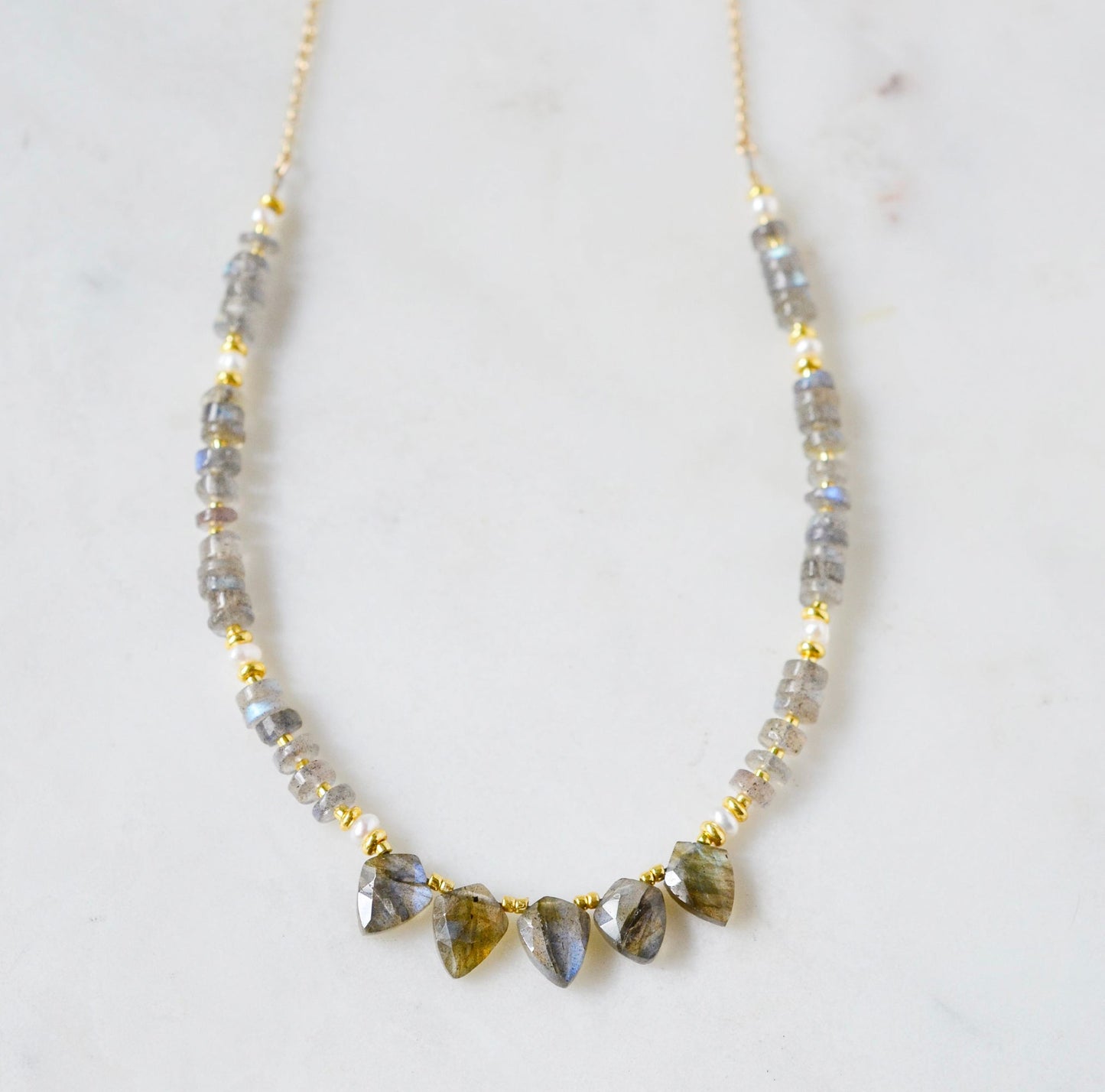 Lumina Necklace - Labradorite & Pearl