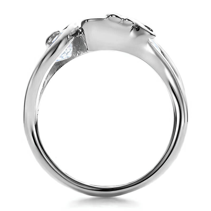 Bezel Three Stone Marquise And Pear Moissanite Vine Bypass Engagement Ring