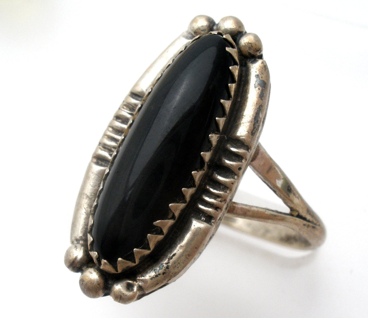 Black Onyx Ring Sterling Silver Jean Dixon Size 8.25
