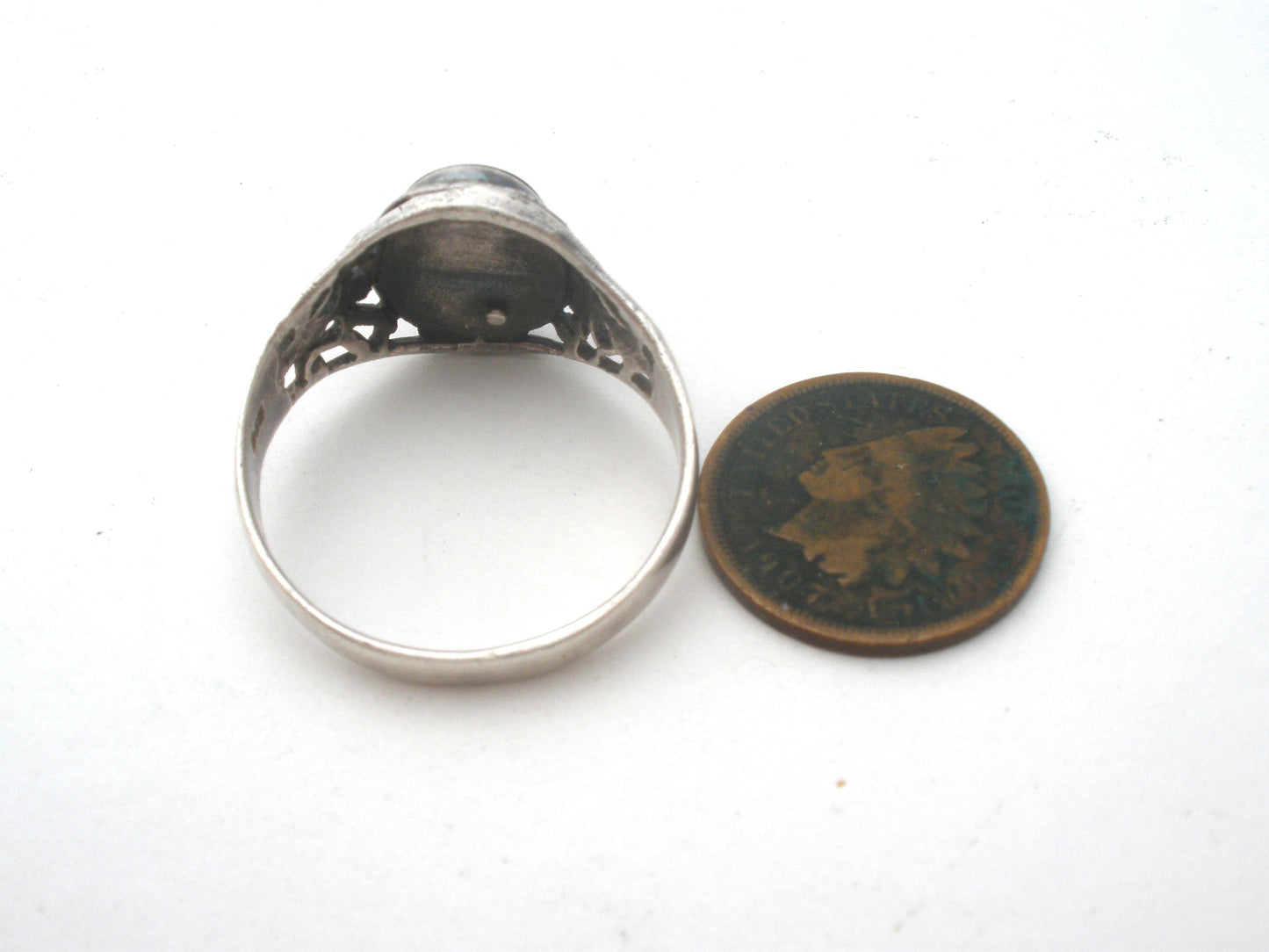 Black Onyx Sterling Silver Ring Size 13