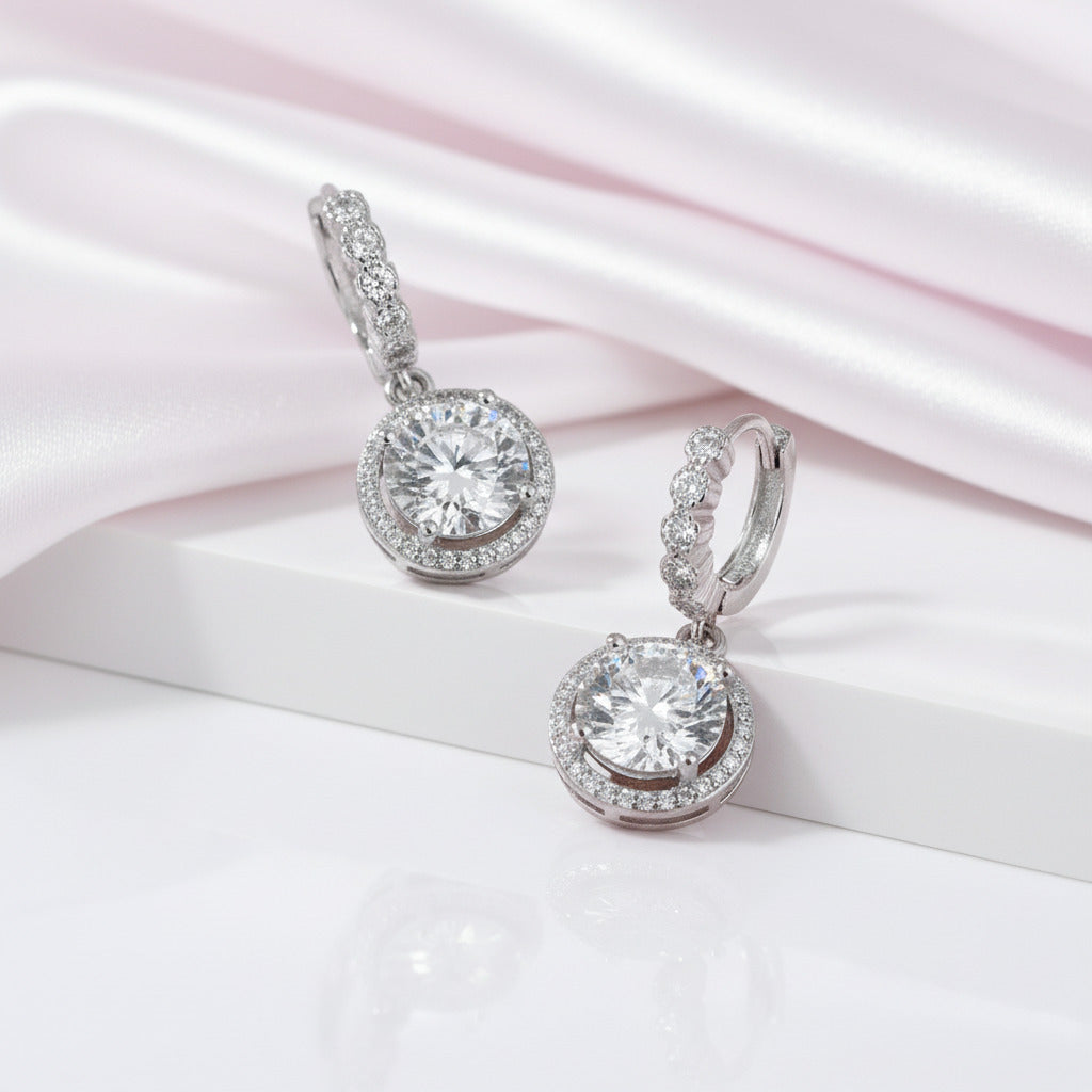 3.0 Ct Round Cut Diamond Option Drop Earrings
