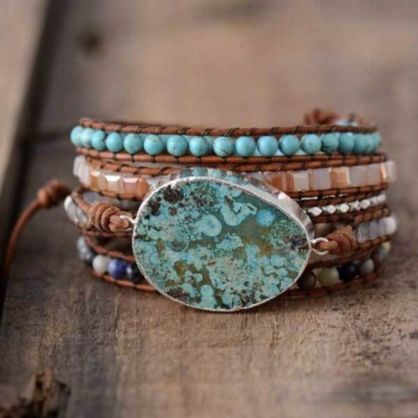 Blue Earth Jasper Stone Bracelet