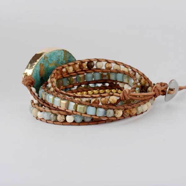 Blue Earth Jasper Stone Bracelet