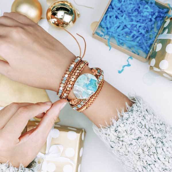 Blue Earth Jasper Stone Bracelet
