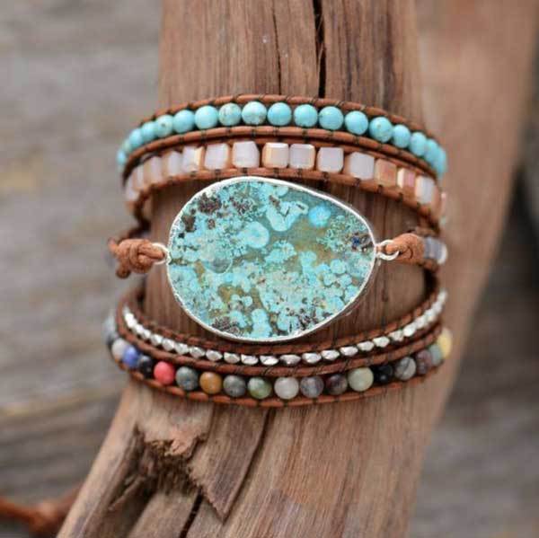 Blue Earth Jasper Stone Bracelet