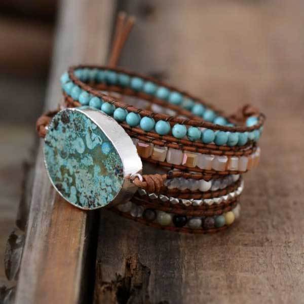 Blue Earth Jasper Stone Bracelet