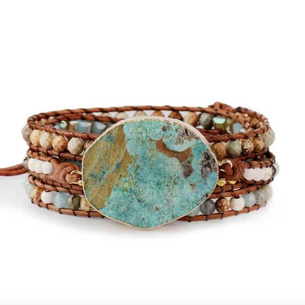 Blue Earth Jasper Stone Bracelet