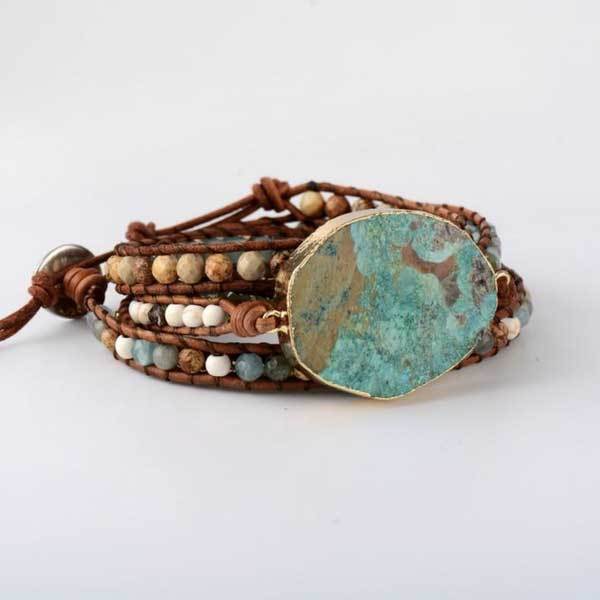 Blue Earth Jasper Stone Bracelet