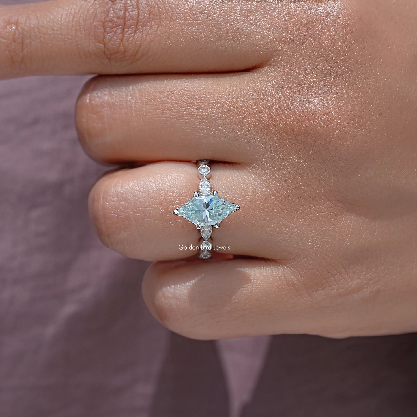 Dutch Marquise Moissanite Engagement Ring
