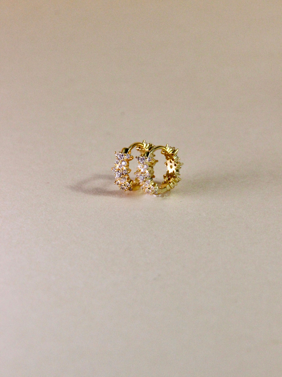 Mini Brilliance Céleste hoop earrings - stars and white zirconium stone