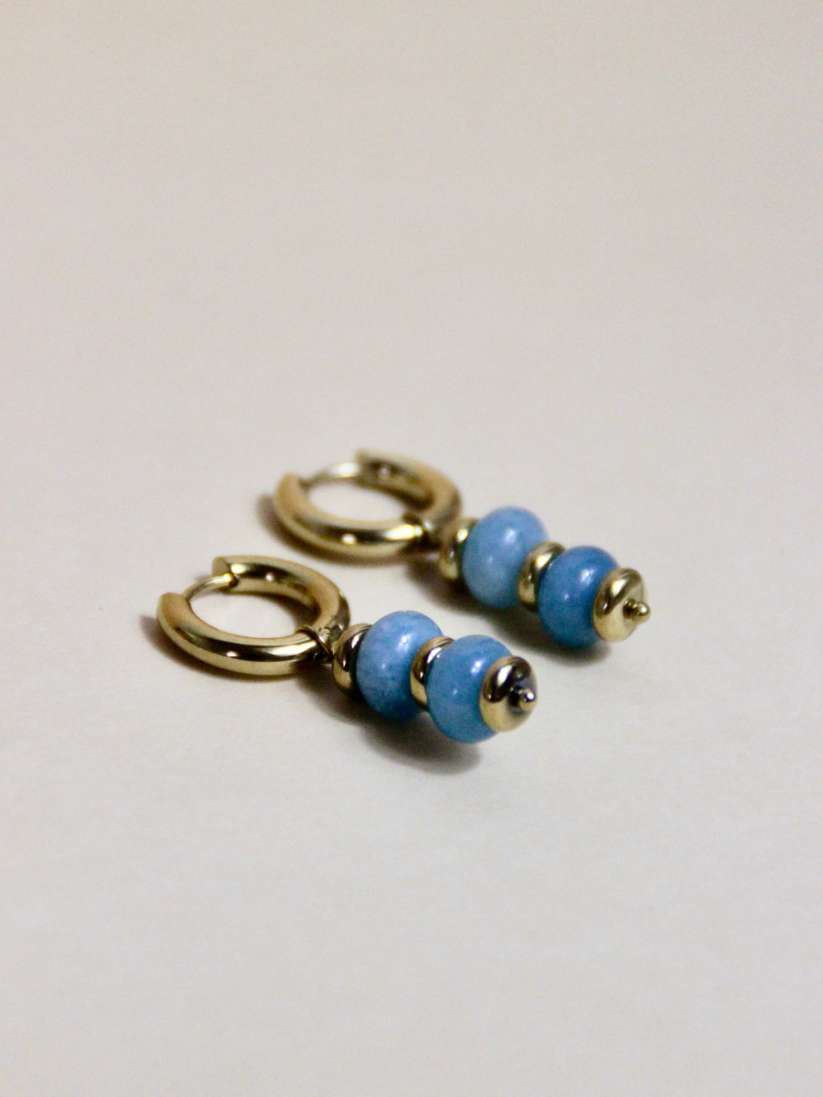 Daphné mini hoop earrings - dangling with semi-precious stone