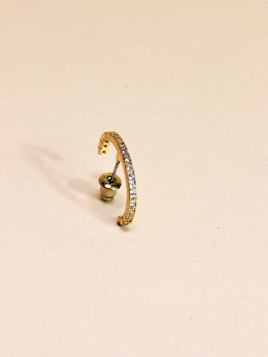 Earcuff Spring sparkle - boho chic white zirconium stones