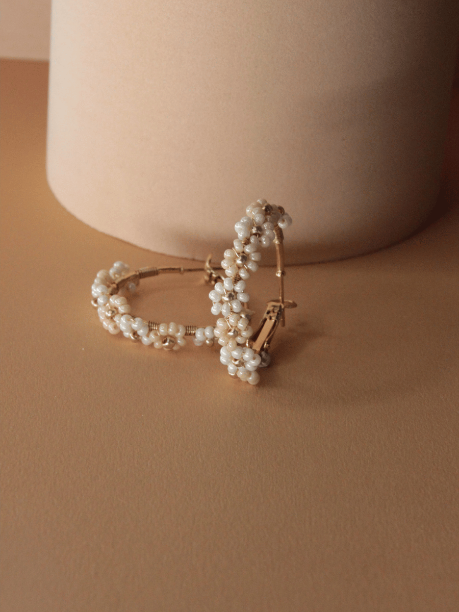 Florianne hoop earrings - Miyuki seed beads
