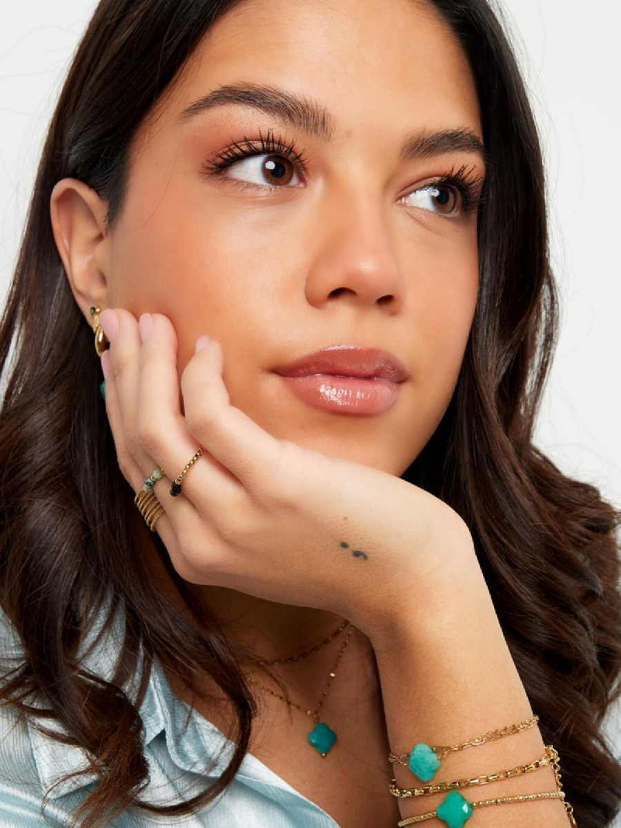 Selena bracelet - boho chic double clover charm chain